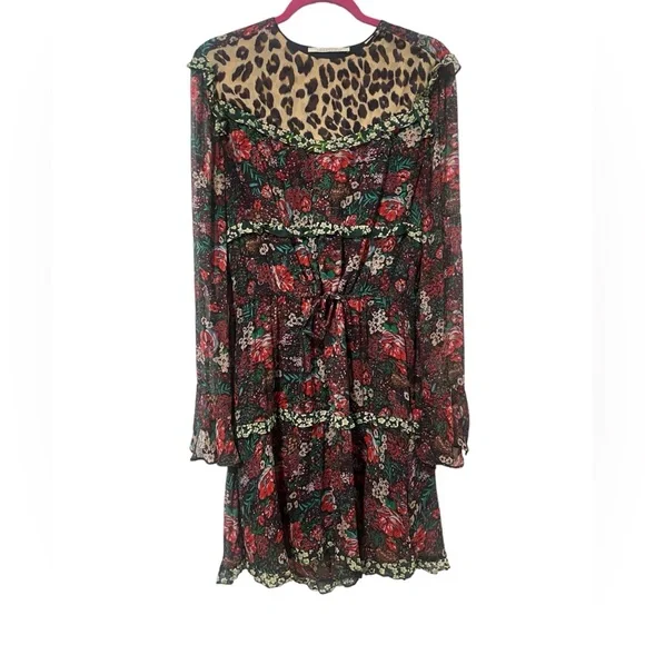 Scotch & Soda Leopard & Lillies Mini Dress from Anthropologie (Size 2) - Picture 4 of 13